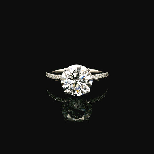 Round Brilliant 2.54CT D VS-1 Lab Diamond Ring 14k White Gold