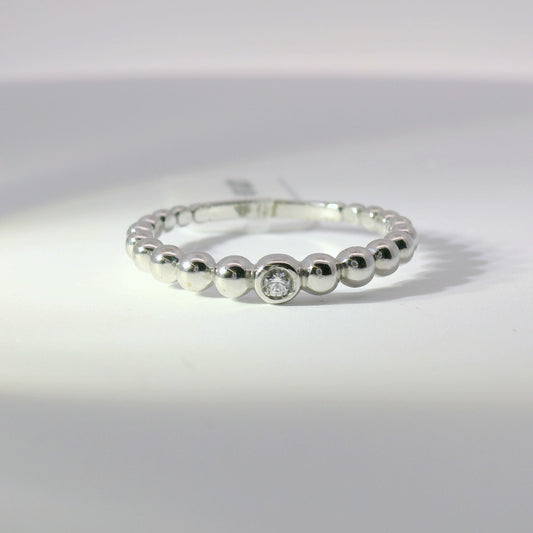 White Gold Swarovski Beaded Ring