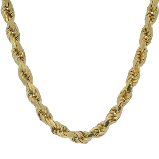 10k Rose Gold 6mm Solid Rope Chain