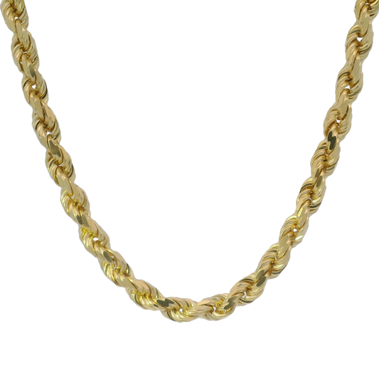 10k Rose Gold 5mm Solid Rope Chain