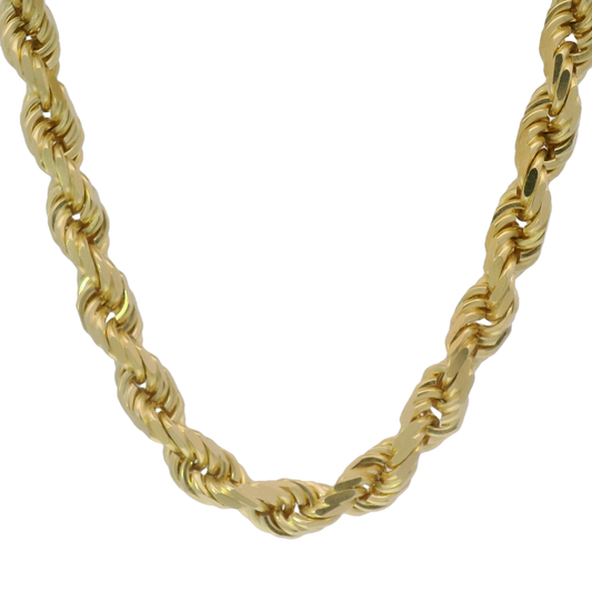 10k Rose Gold 7mm Solid Rope Chain