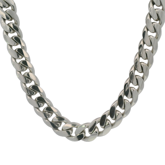 10k White Gold 8.5mm Cuban Chain