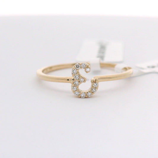 10k Gold and Diamond initial Script "E”