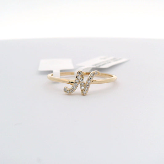 10k Gold and Diamond initial Script "N”