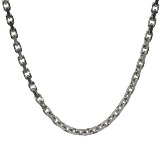 10k White Gold 3mm Solid Anchor Chain