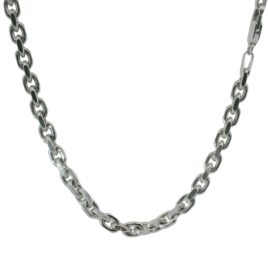 10k White Gold 4mm Solid Anchor Chain