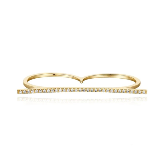 Miss Mimi 14k Double Diamond Ring