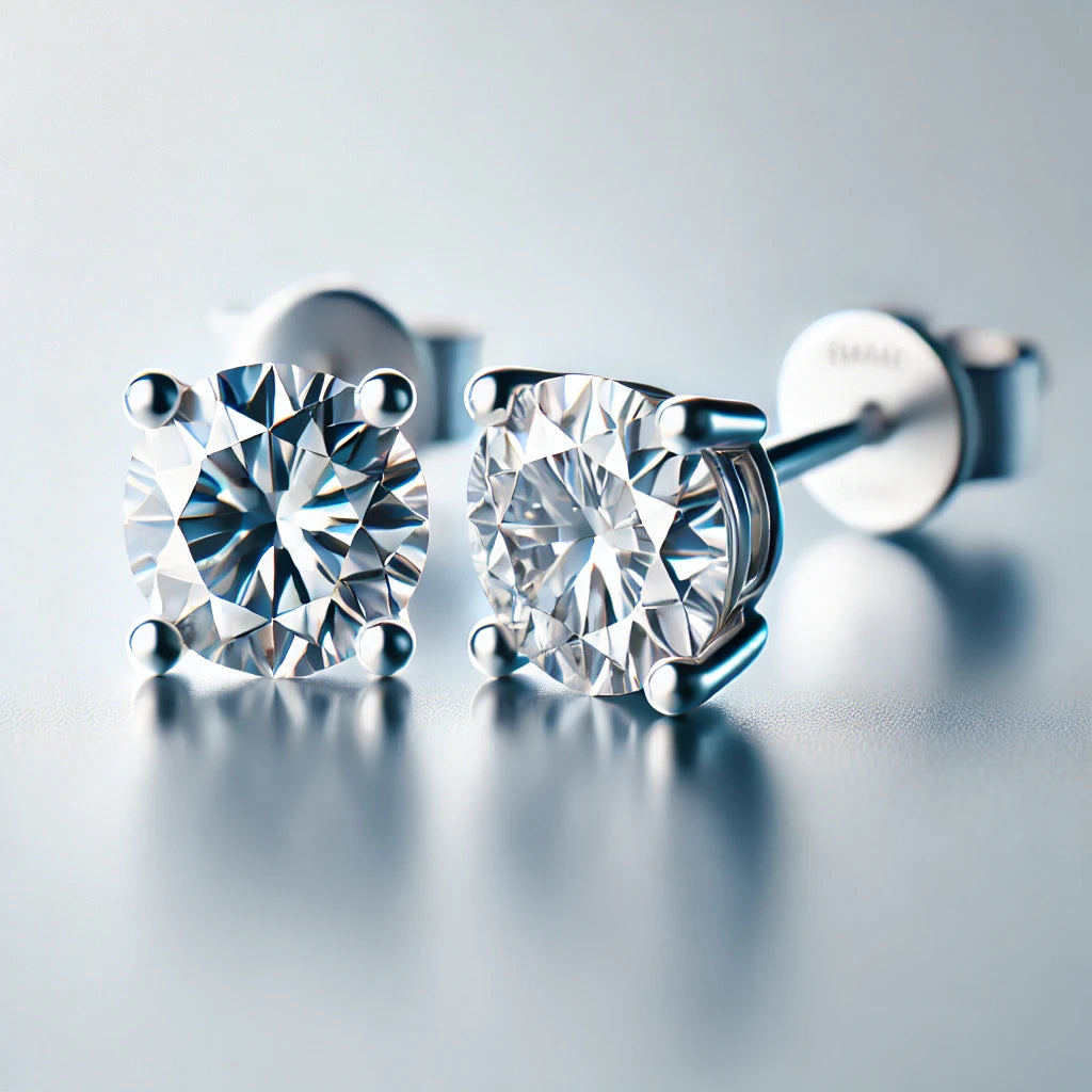 14k White Gold Diamond Studs (VS+ F+)