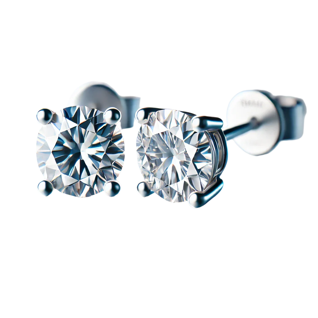 14k White Gold Diamond Studs (VS+ F+)