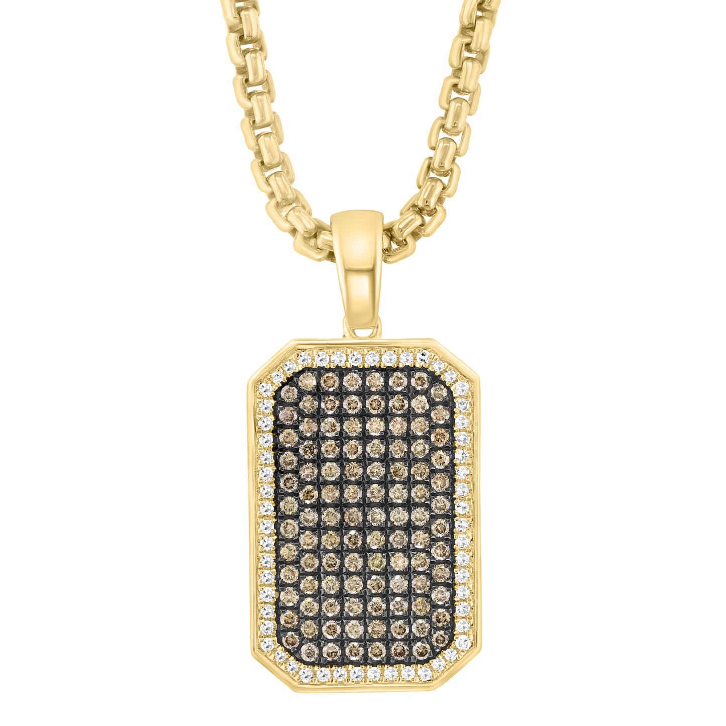 EFFY 925 GOLD PLATED SILVER DIAMOND (1.02 CTW) BROWN DIAMOND PENDANT