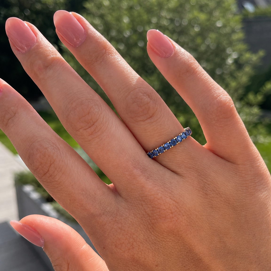 Miss Mimi 14k Blue Sapphire Eternity Ring