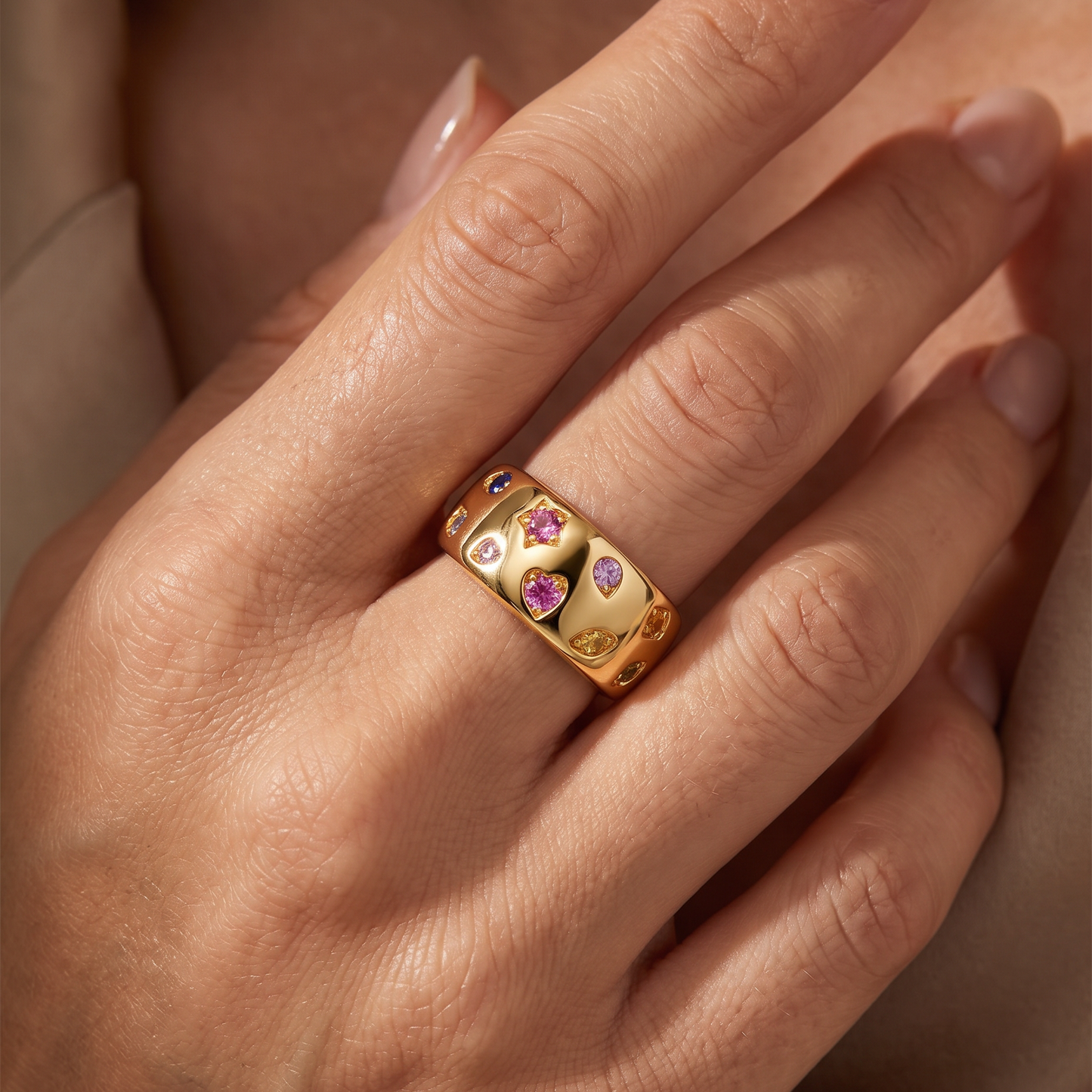 Miss Mimi 14k Rainbow Diamond Ring (0.40 CTW)