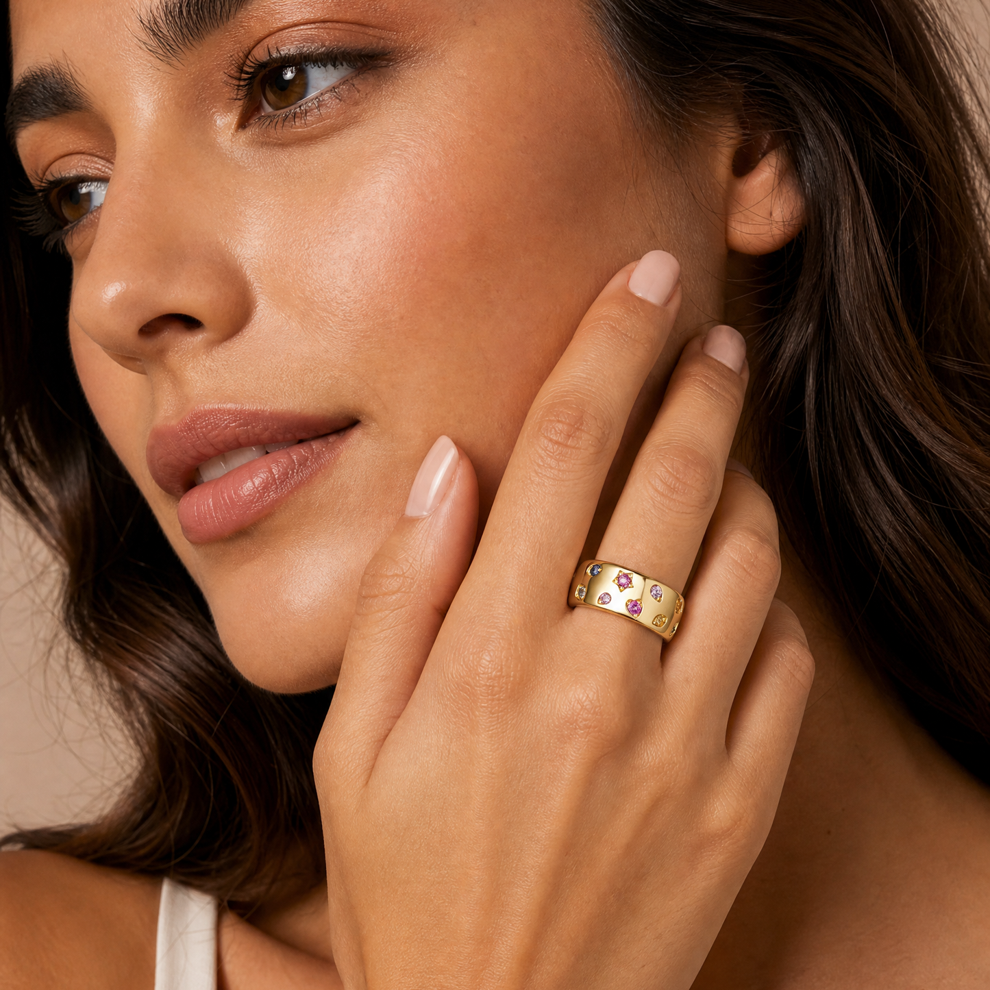 Miss Mimi 14k Rainbow Diamond Ring (0.40 CTW)