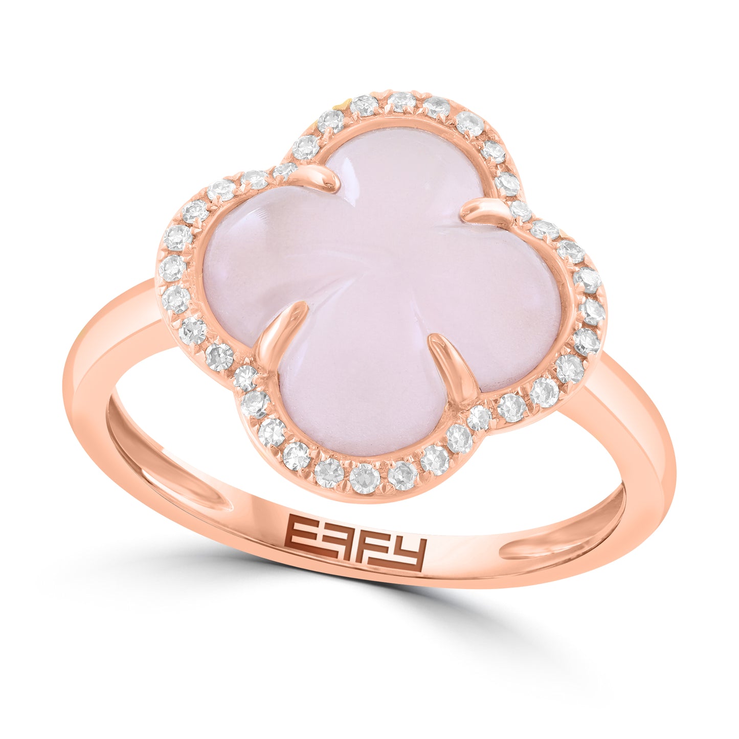 EFFY 14K ROSE GOLD DIAMOND (0.14 CTW) PINK(ROSE) QUARTZ RING