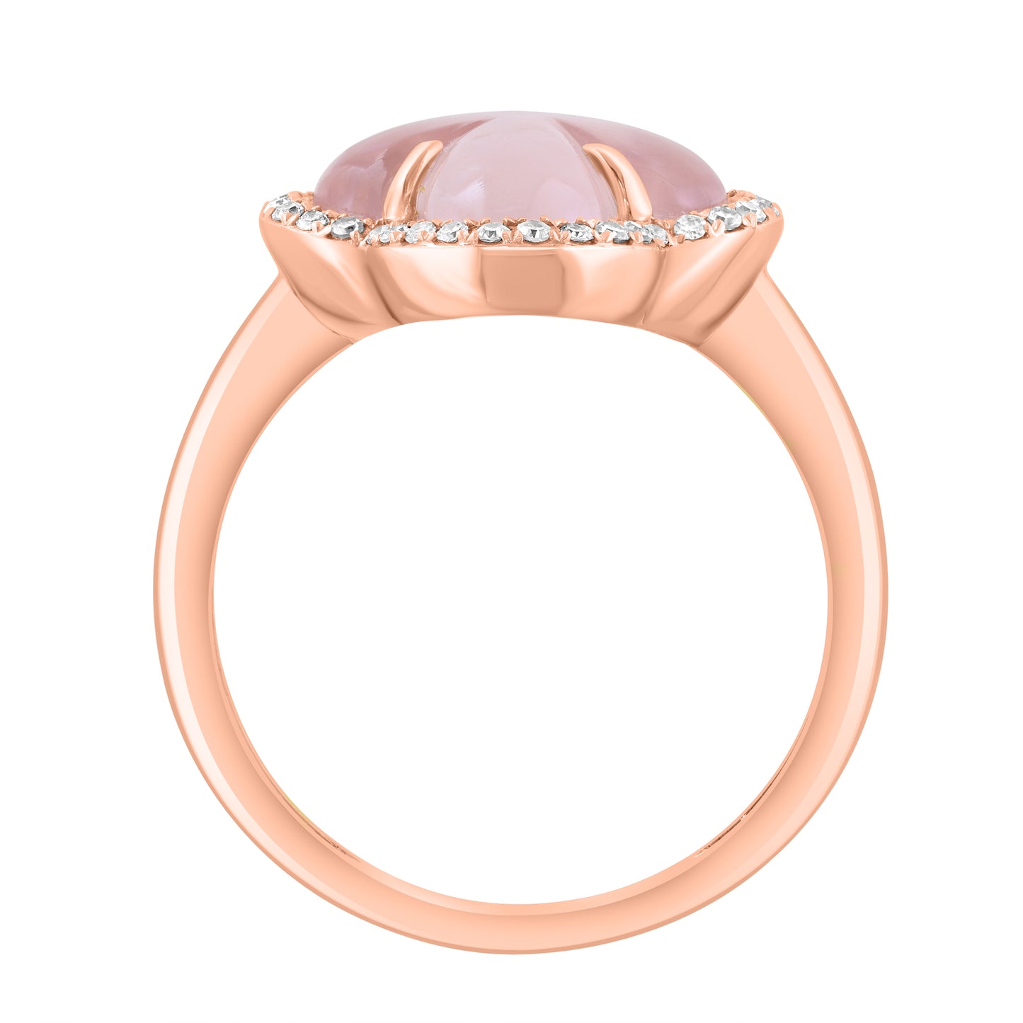 EFFY 14K ROSE GOLD DIAMOND (0.14 CTW) PINK(ROSE) QUARTZ RING