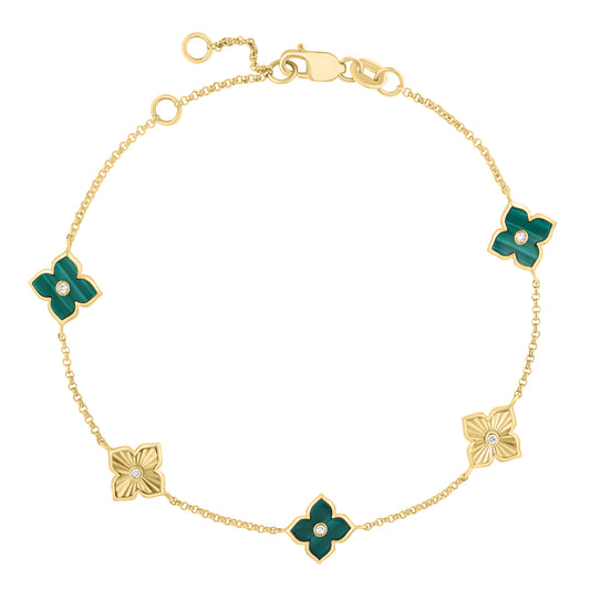 EFFY 14K YELLOW GOLD DIAMOND (0.04 CTW) MALACHITE BRACELET