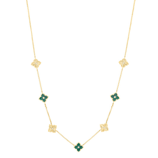 EFFY 14K YELLOW GOLD DIAMOND (0.05 CTW), MALACHITE NECKLACE