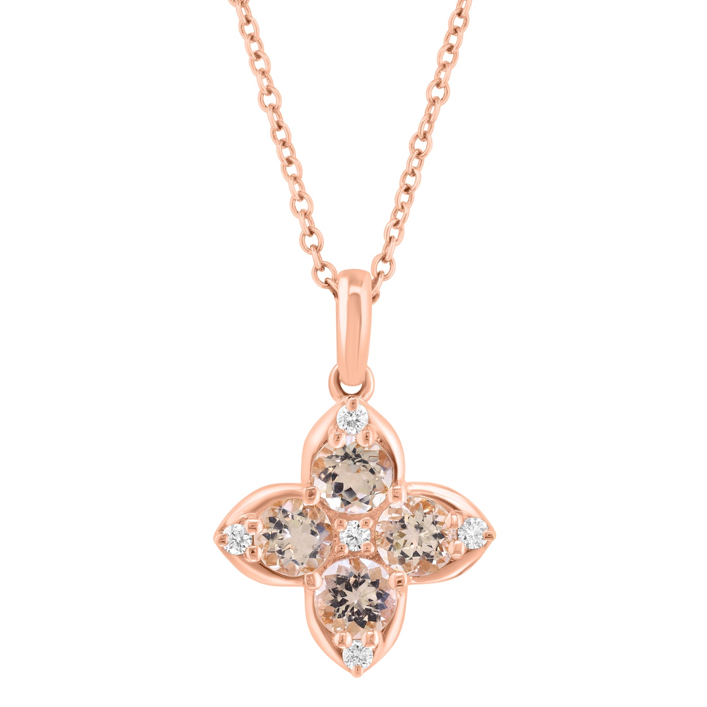 EFFY 14K ROSE GOLD DIAMOND (0.07 CTW) MORGANITE PENDANT                                                                                                                                                            EFFY 14K ROSE GOLD DIAMOND,MORGANITE PENDANT