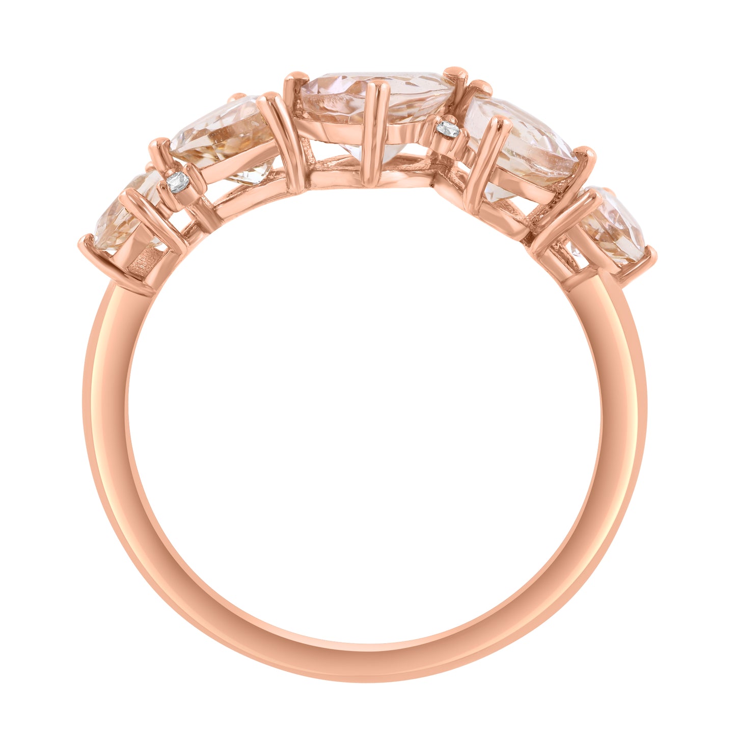 EFFY 14K ROSE GOLD DIAMOND (0.03 CTW) MORGANITE RING