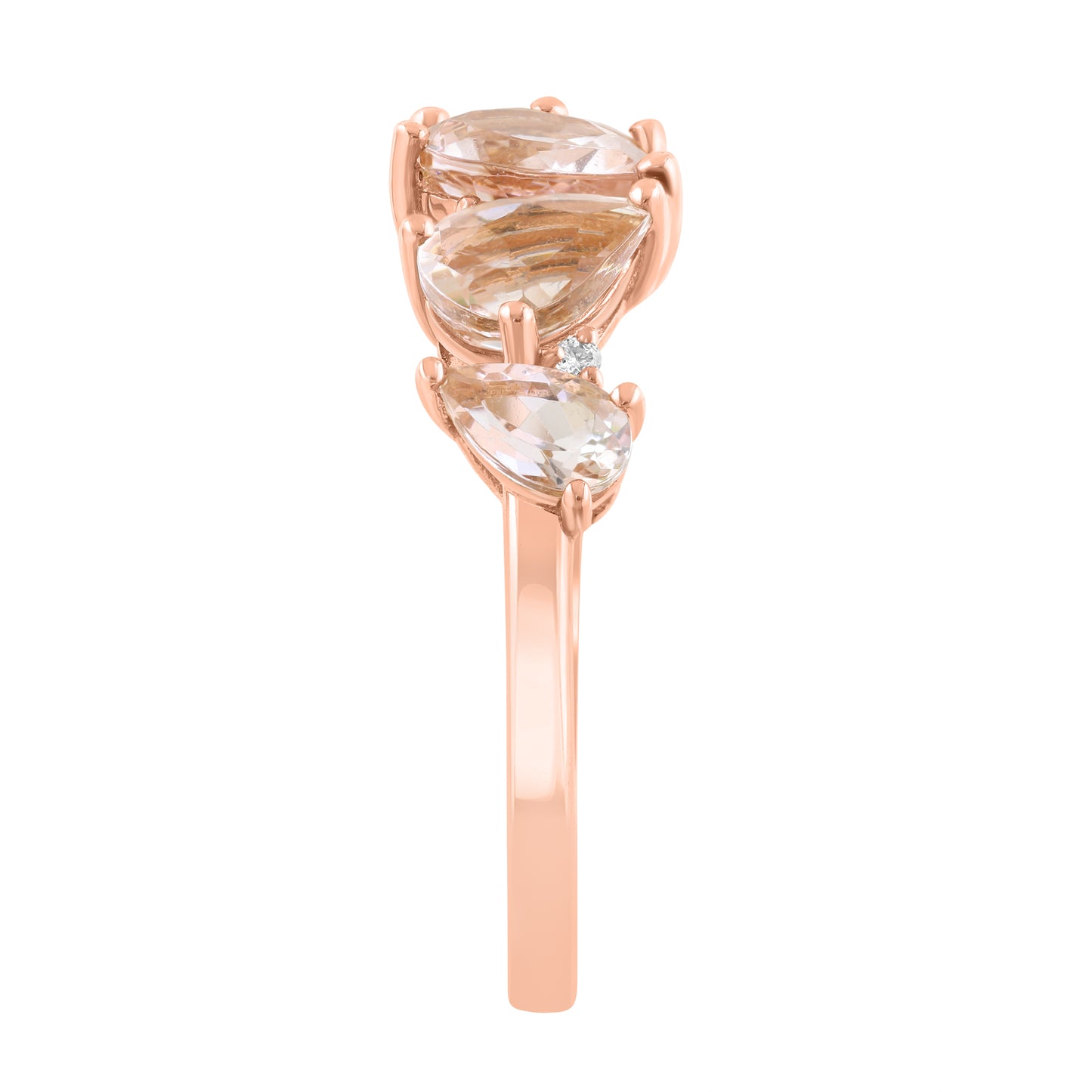 EFFY 14K ROSE GOLD DIAMOND (0.03 CTW) MORGANITE RING