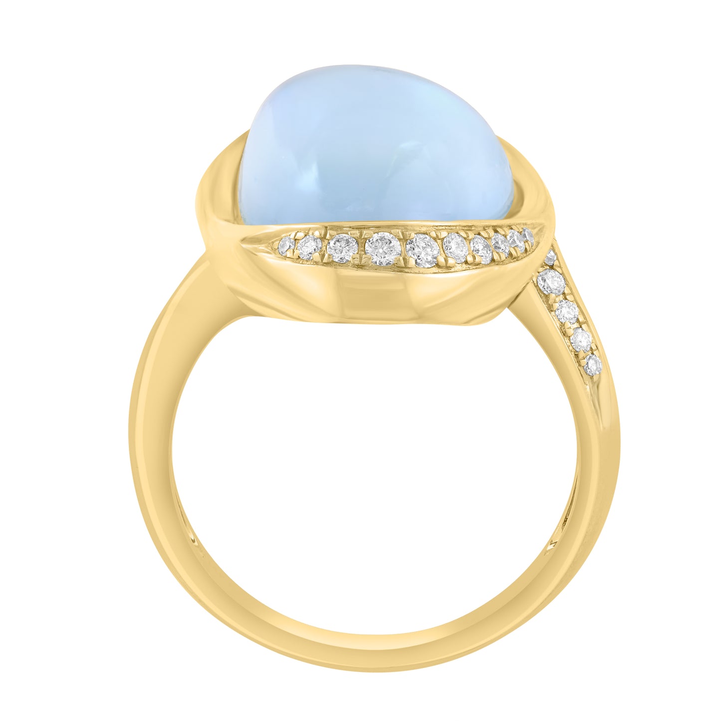EFFY 14K YELLOW GOLD DIAMOND (0.22 CTW) SKY BLUE TOPAZ RING
