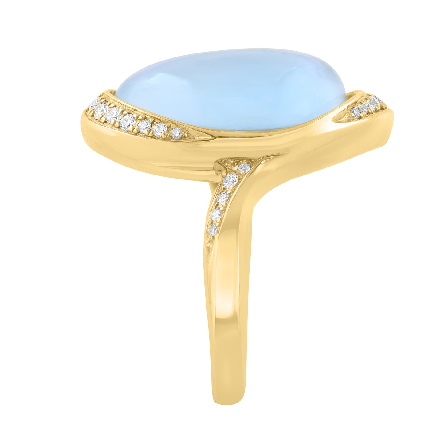 EFFY 14K YELLOW GOLD DIAMOND (0.22 CTW) SKY BLUE TOPAZ RING