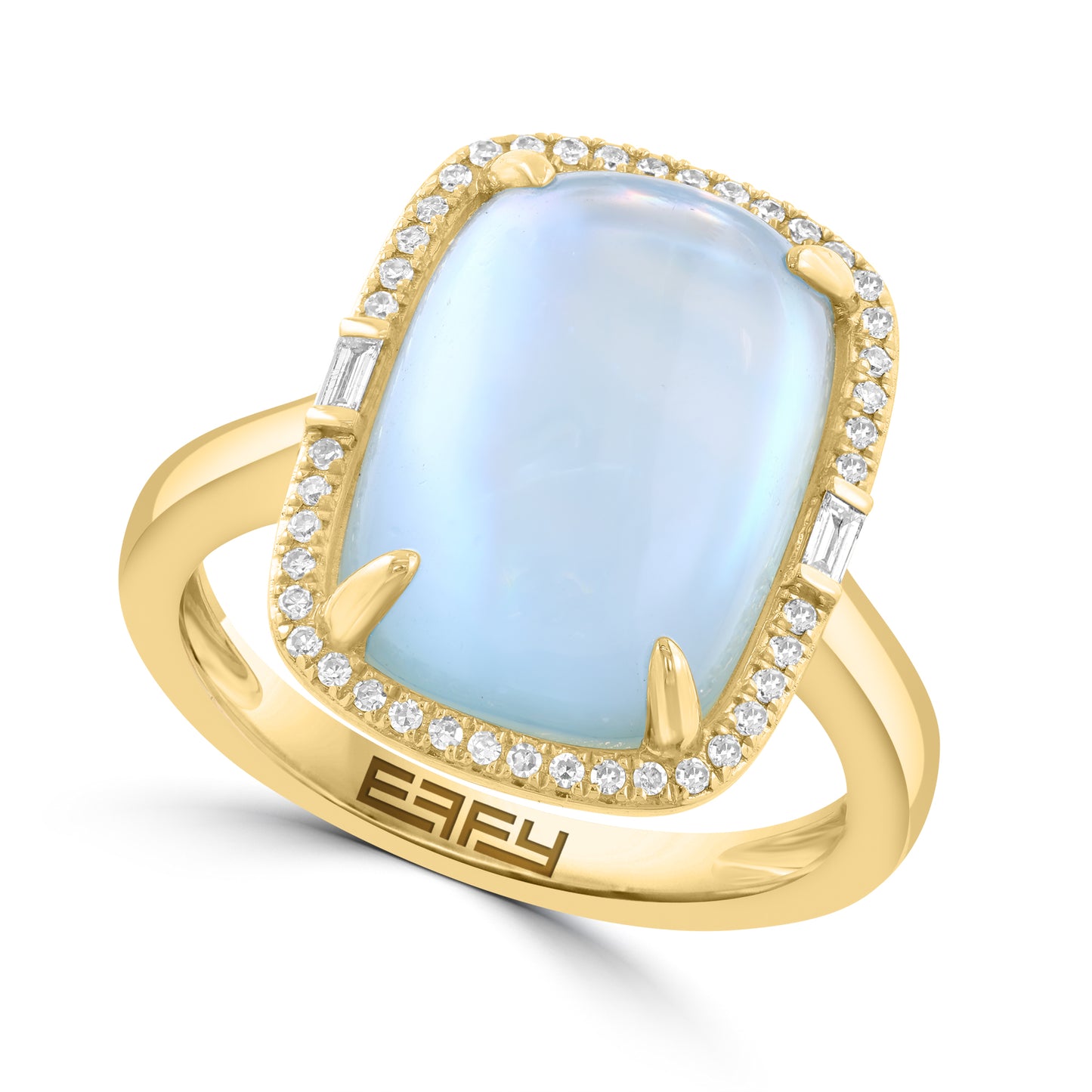 EFFY 14K YELLOW GOLD DIAMOND (0.15 CTW), SKY BLUE TOPAZ RING