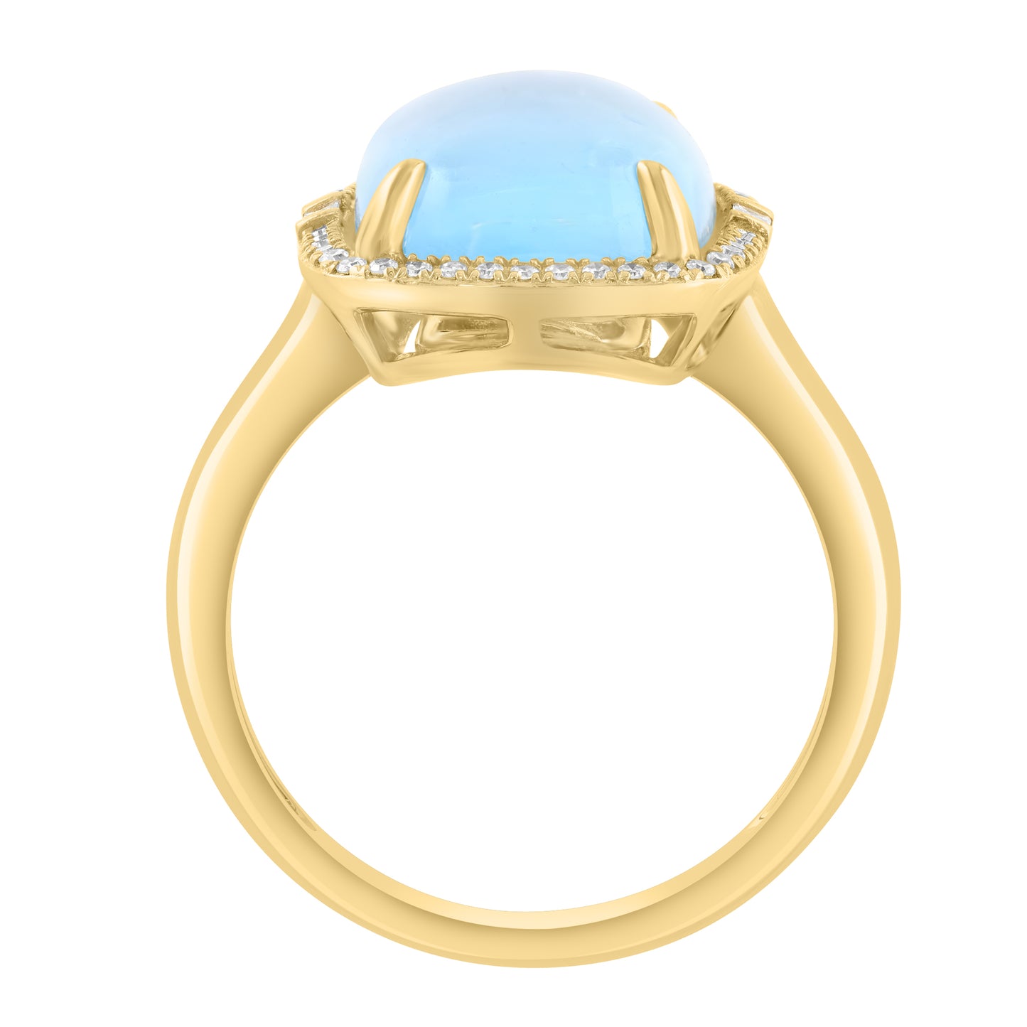 EFFY 14K YELLOW GOLD DIAMOND (0.15 CTW), SKY BLUE TOPAZ RING