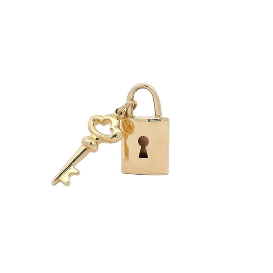Gold Lock & Key Pendant