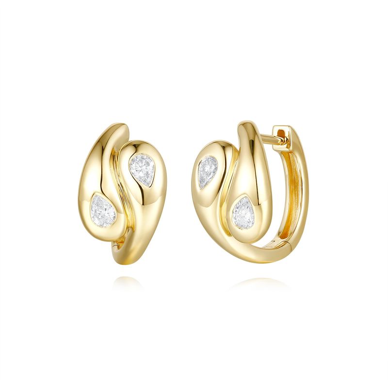 Miss Mimi 14k Diamond Twin Pear Earrings