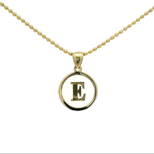 Elegant Gold Initial Enamel Pendant