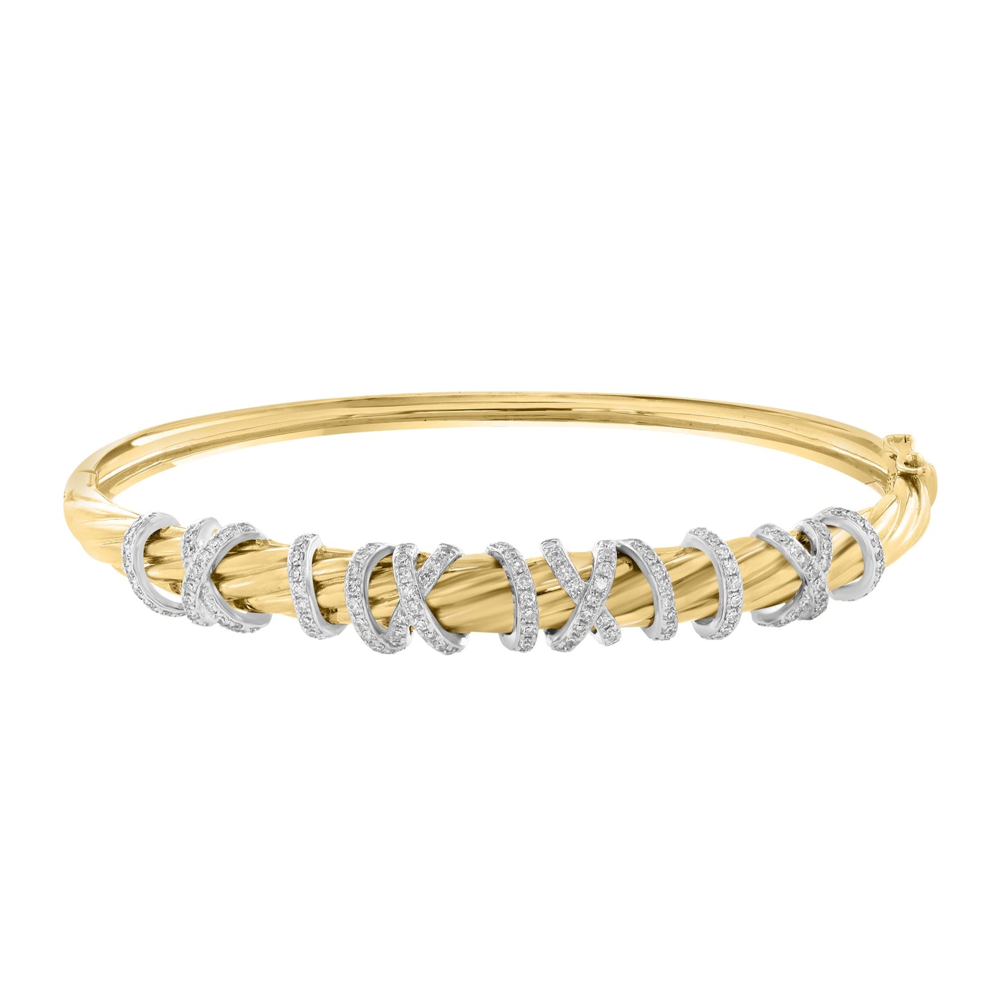 EFFY 14K WHITE & YELLOW GOLD DIAMOND BANGLE (0.67 CTW)