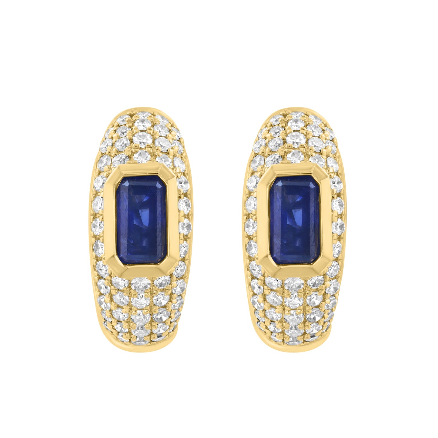 EFFY 14K YELLOW GOLD DIAMOND (0.35 CTW) & NATURAL SAPPHIRE EARRINGS