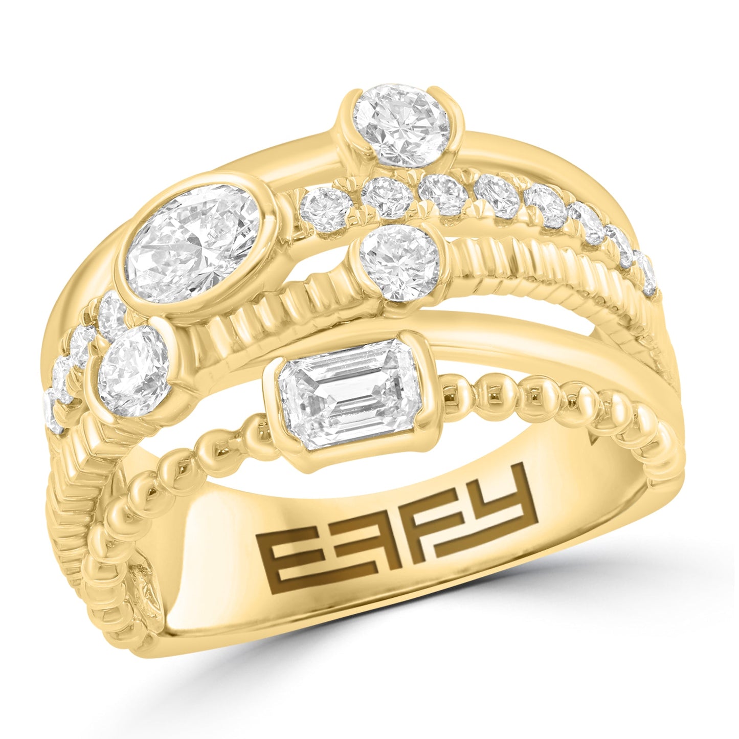 EFFY 14K YELLOW GOLD LAB GROWN DIAMOND RING (1.00 CTW)