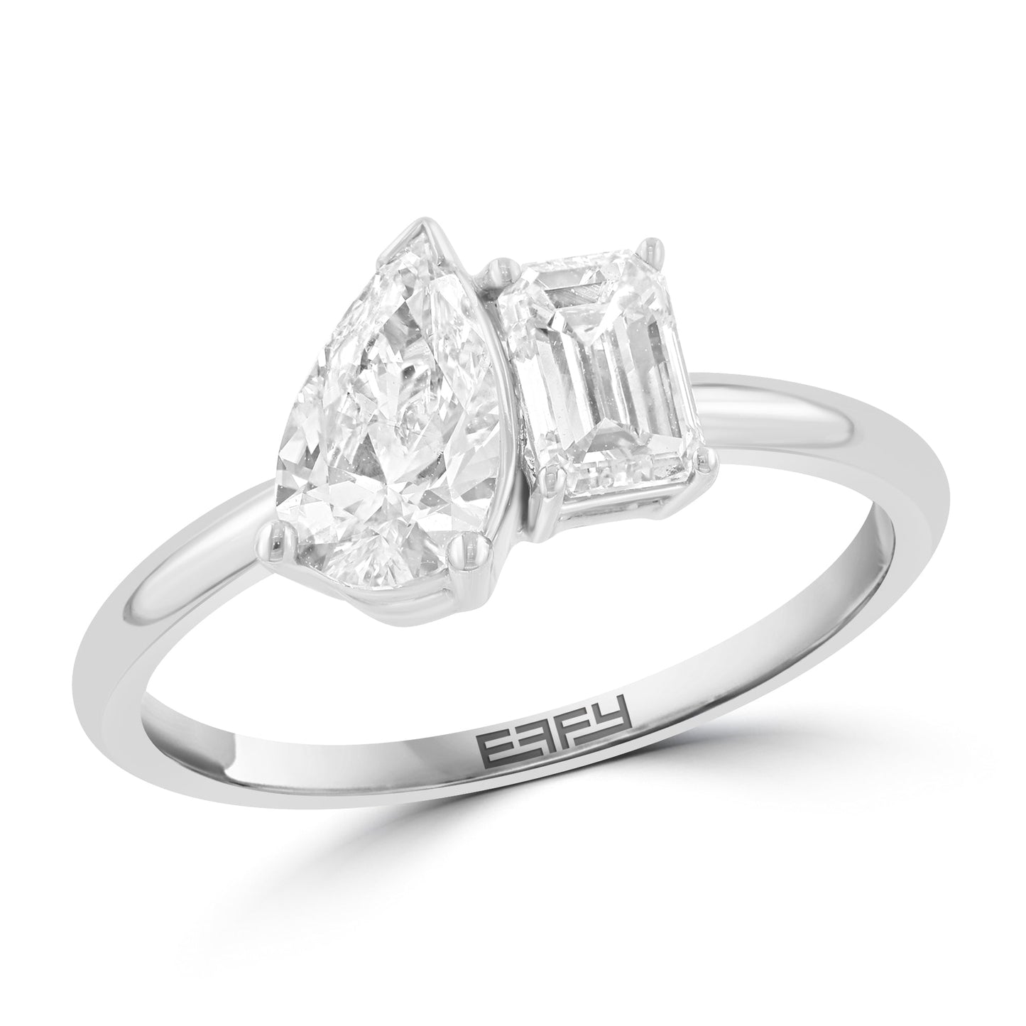 EFFY 14K WHITE GOLD LAB GROWN DIAMOND RING (1.32 CTW)