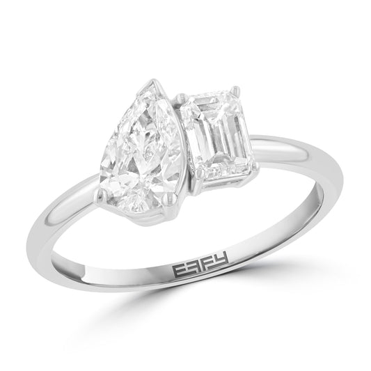 EFFY 14K WHITE GOLD LAB GROWN DIAMOND RING (1.32 CTW)