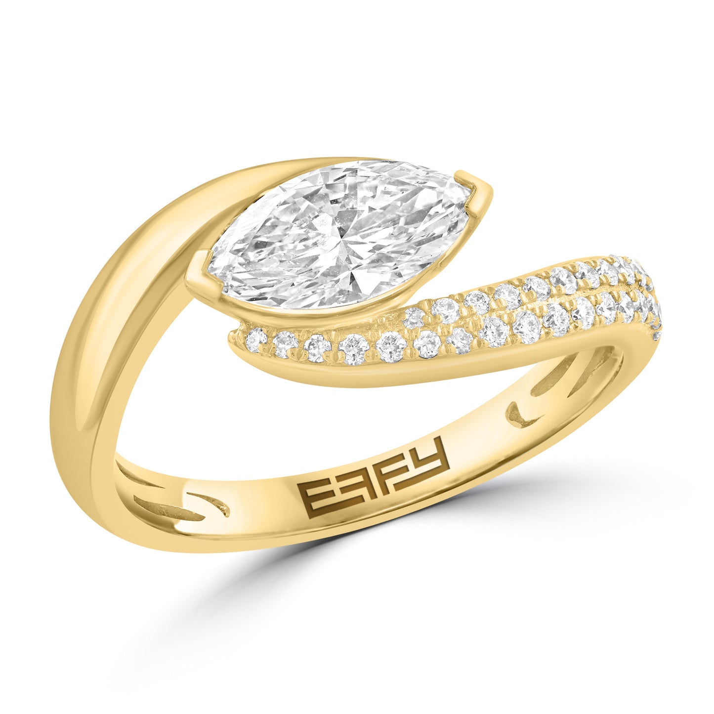EFFY 14K YELLOW GOLD LAB GROWN DIAMOND RING (0.91 CTW)