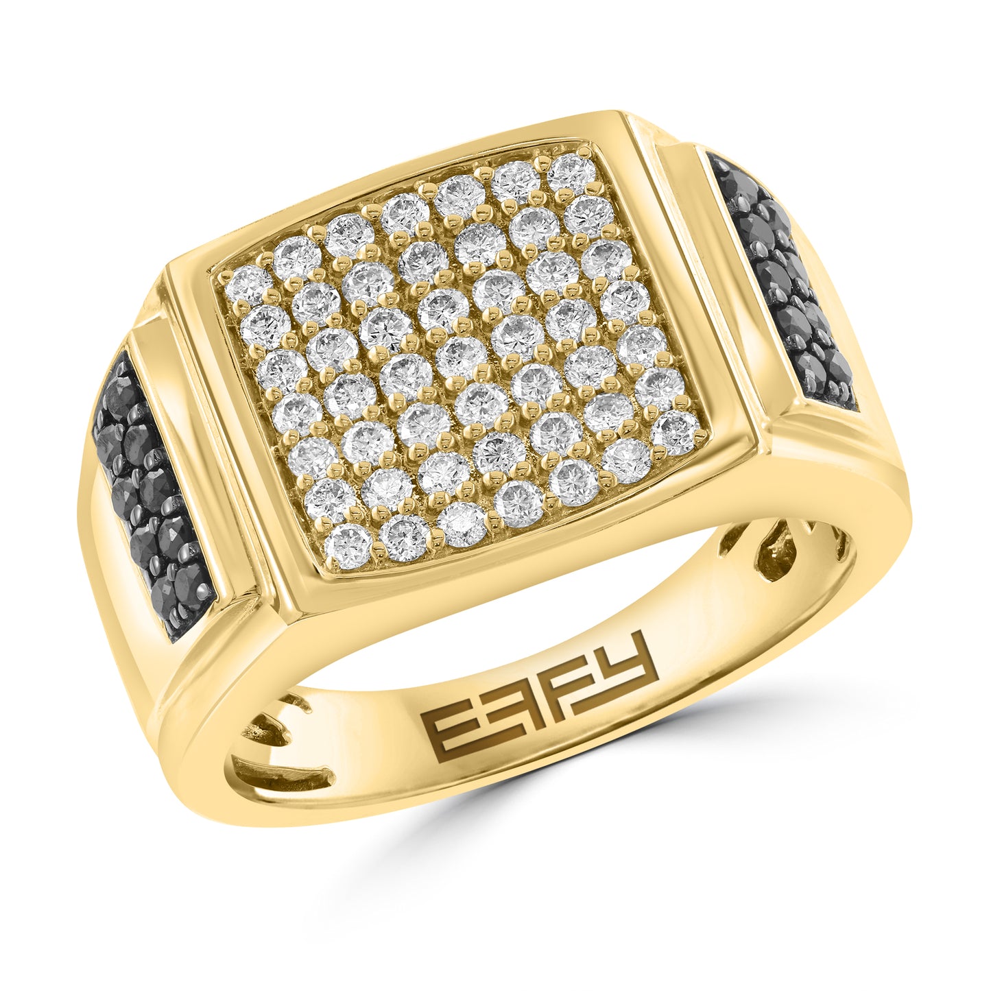 EFFY 14K YELLOW GOLD DIAMOND (1.03 CTW) BLACK DIAMOND RING