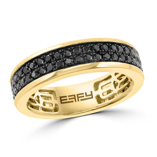 EFFY 14K YELLOW GOLD BLACK DIAMOND RING (1.09 CTW)