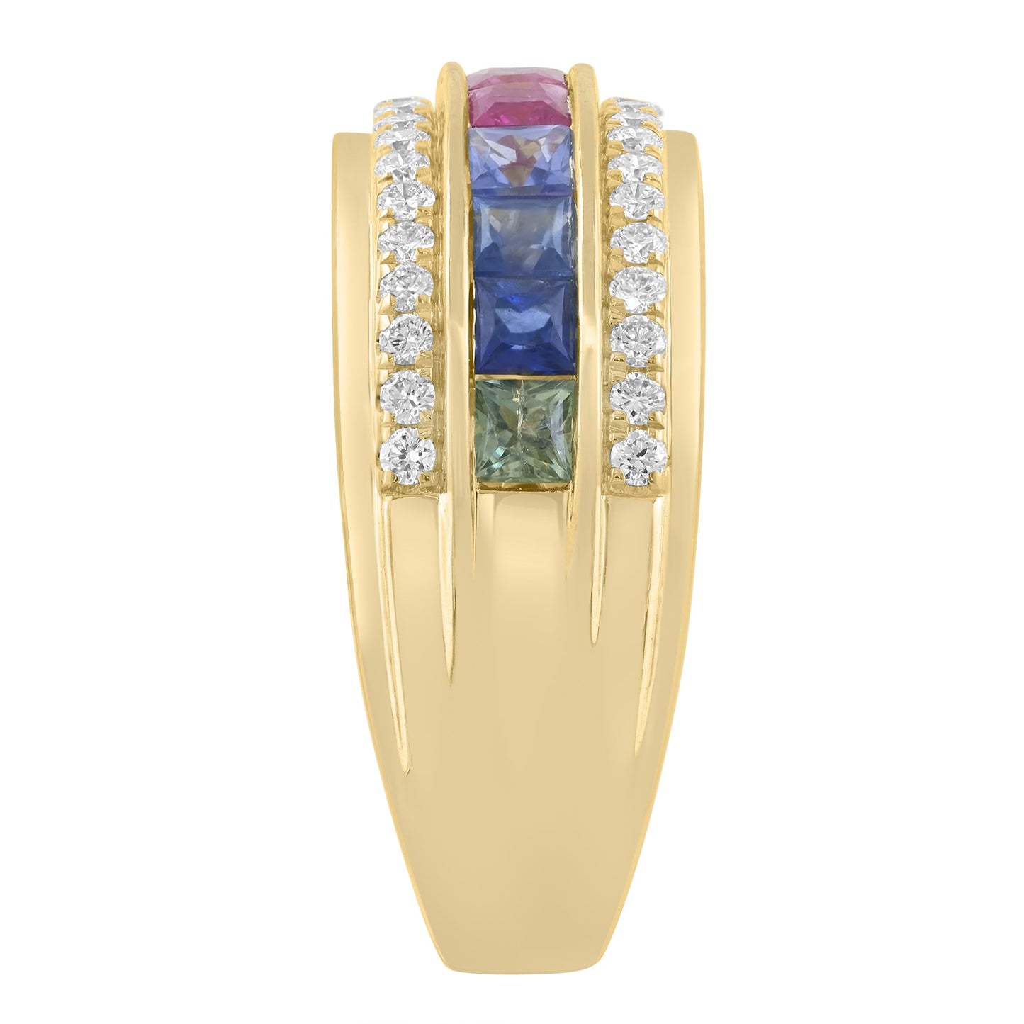 EFFY 14K YELLOW GOLD "RAINBOW" RING (0.19 CTW)