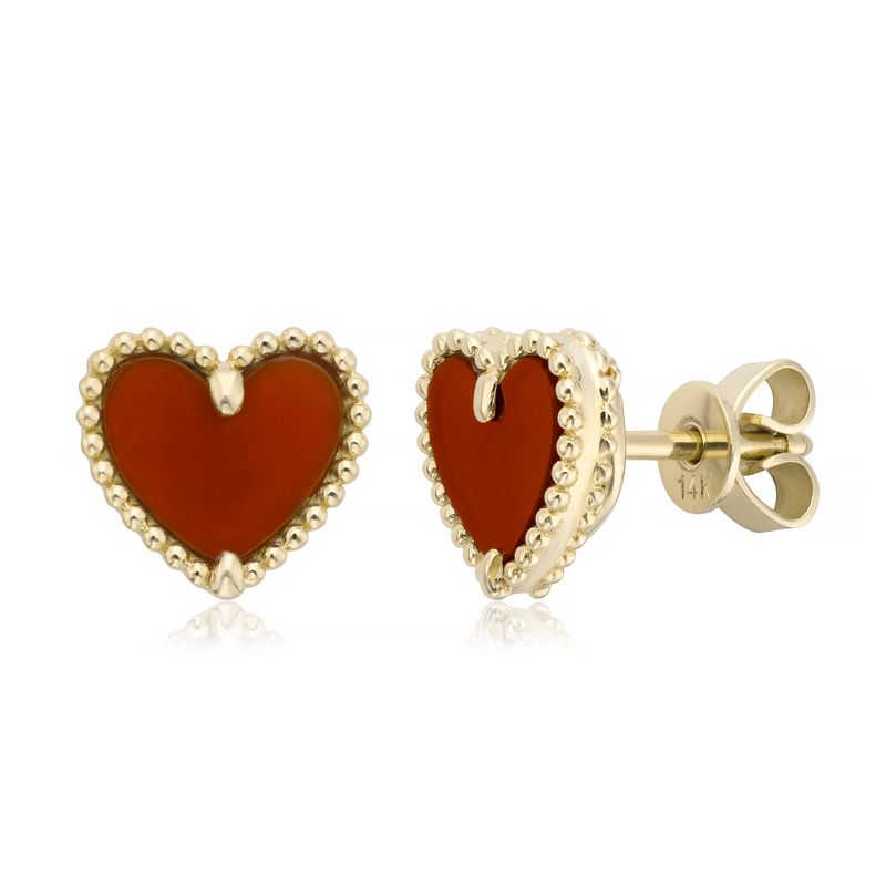 Miss Mimi 14k Red Heart Bead Earrings