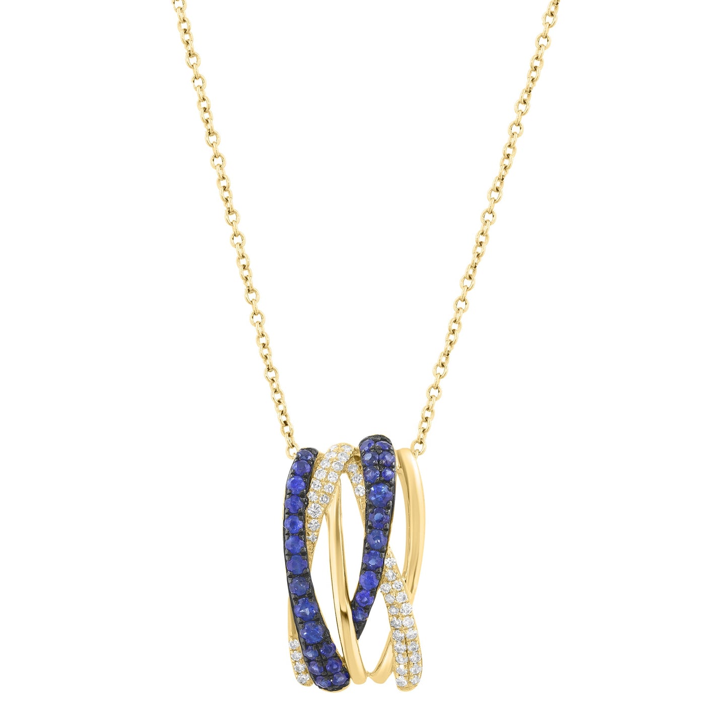 EFFY 14K YELLOW GOLD DIAMOND (0.15 CTW) & NATURAL SAPPHIRE PENDANT