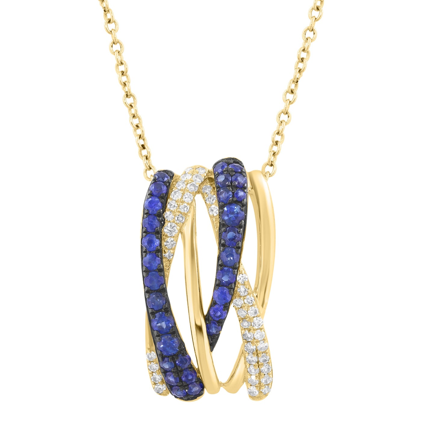 EFFY 14K YELLOW GOLD DIAMOND (0.15 CTW) & NATURAL SAPPHIRE PENDANT