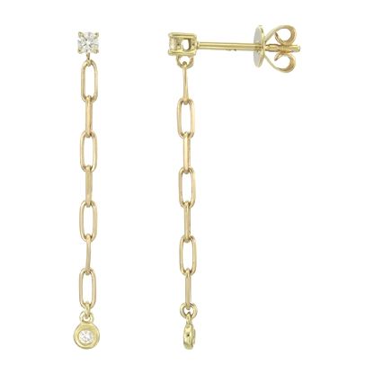 Miss Mimi 14k Diamond Chain Earrings