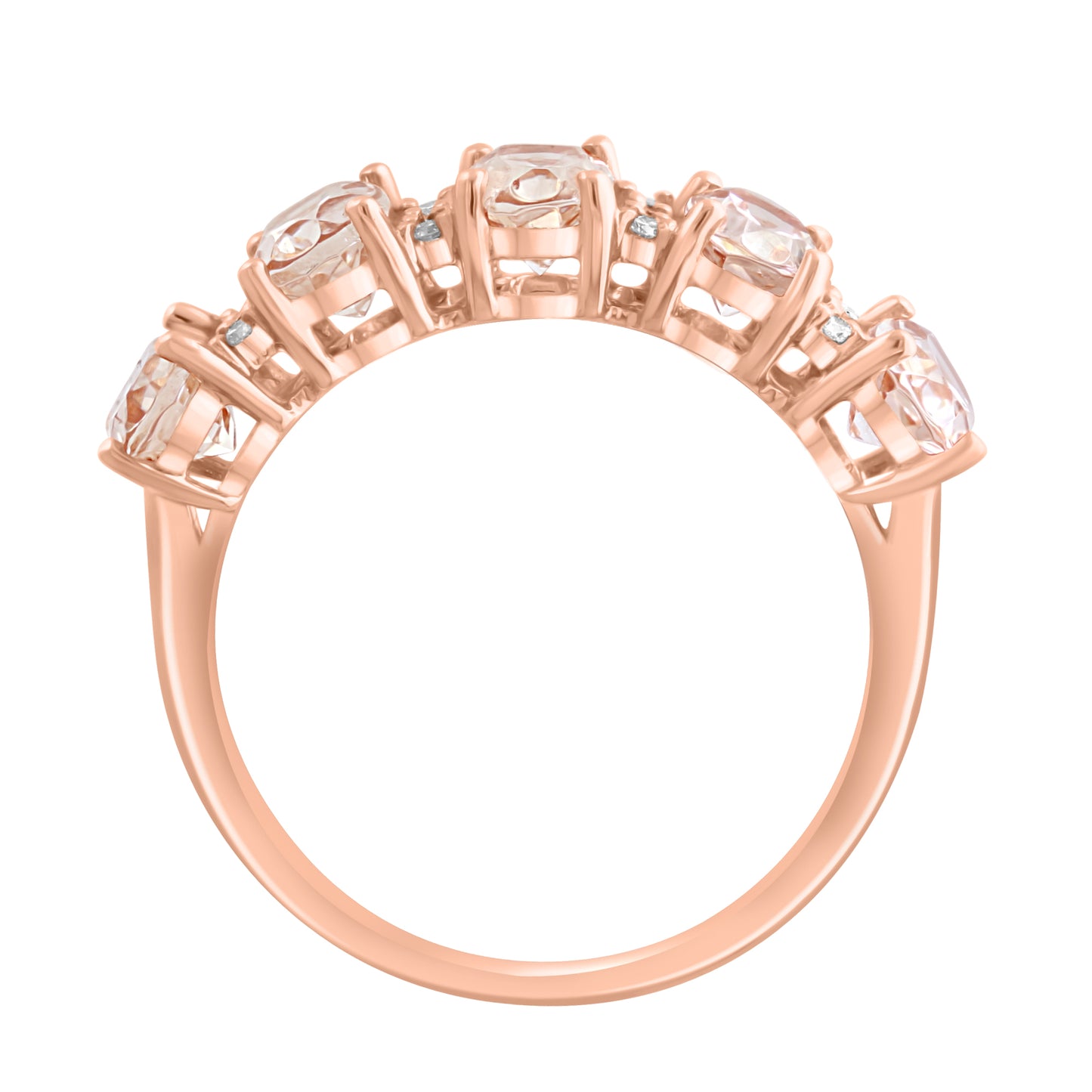 EFFY 14K ROSE GOLD DIAMOND (0.08 CTW) MORGANITE RING