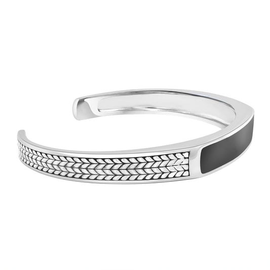 EFFY 925 STERLING SILVER, ONYX BANGLE