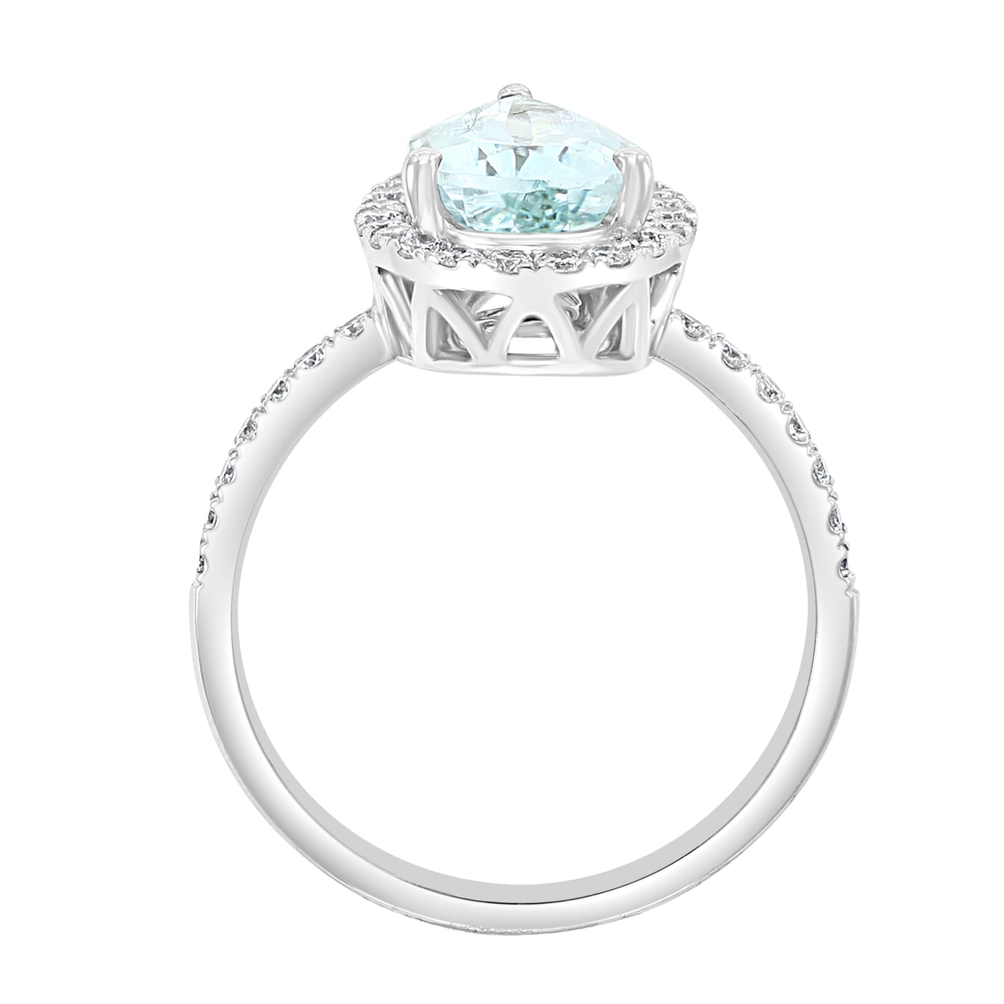 EFFY 14K WHITE GOLD DIAMOND (0.44 CTW) AQUAMARINE RING