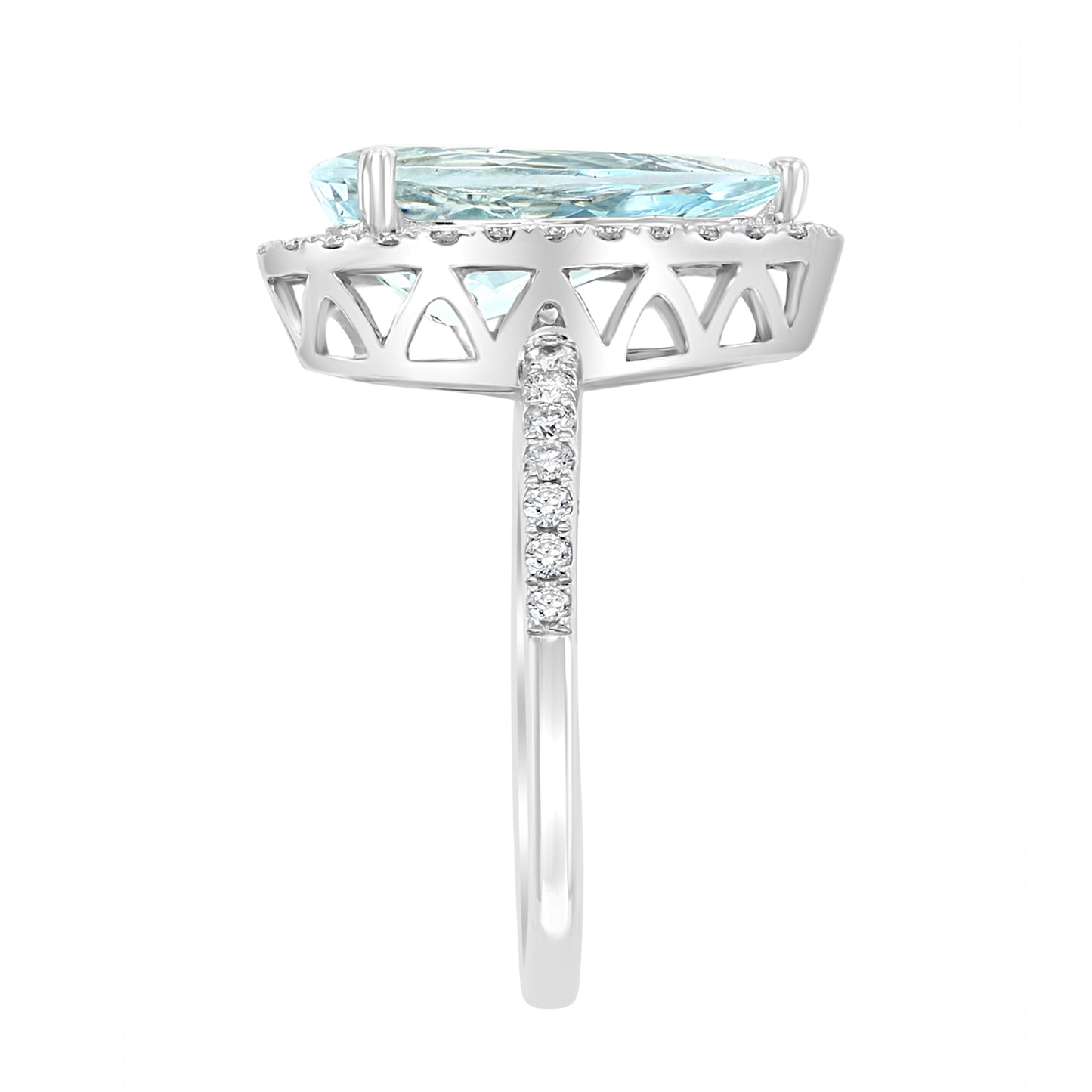 EFFY 14K WHITE GOLD DIAMOND (0.44 CTW) AQUAMARINE RING