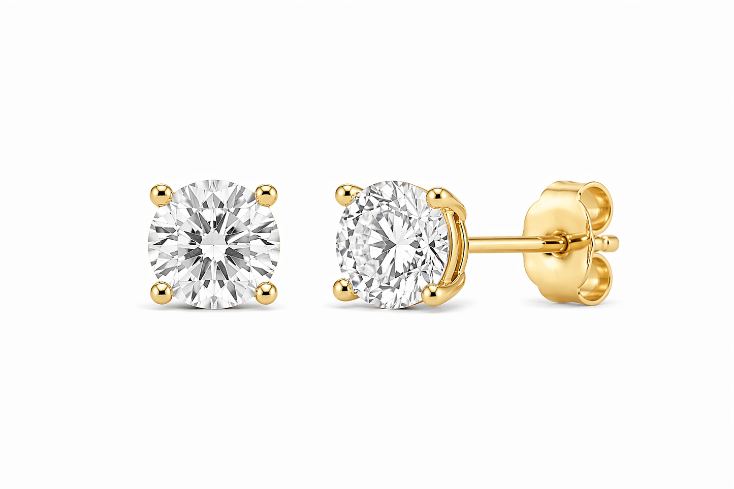 14k Y/G Lab Diamond Studs 3.00 CTW