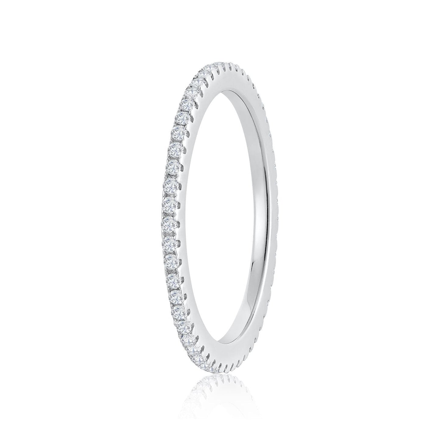Sterling Silver Full eternity single row stackable ring